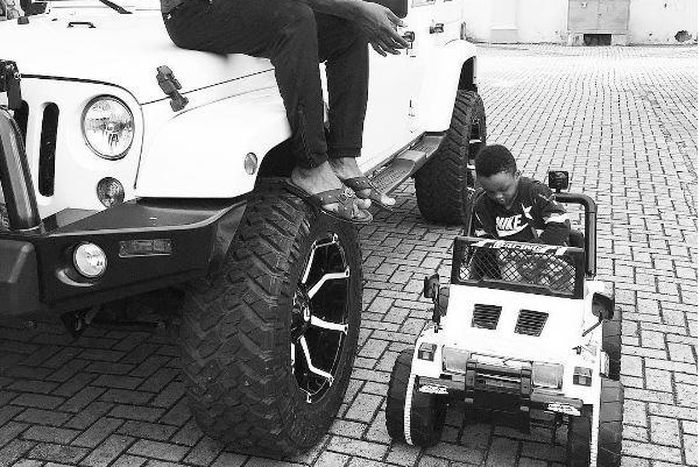 Paul Okoye and son enjoying their rides