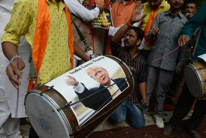 Donald Trump's rhetoric towards Muslims has chimed with members of India's right-wing Hindu Sena, who are now celebrating Trump's victory in the presidential US elections