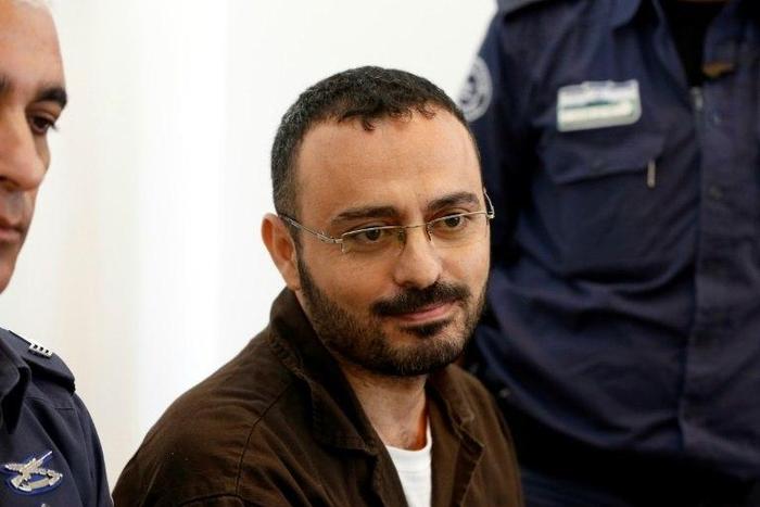 Palestinian Waheed Borsh, a UN Development Programme employee accused of aiding the Islamist movement Hamas, pictured during his indictment at a district court in the southern Israeli city of Beersheva on August 28, 2016
