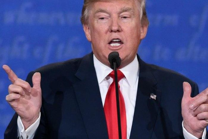 US Republican candidate Donald Trump speaks during the final presidential debate in Las Vegas, Nevada, on October 19, 2016