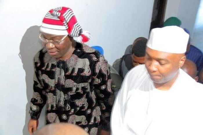 Senate President, Bukola Saraki and his deputy, Ike Ekweremadu at the Federal High Court in Abuja on June 27, 2016,