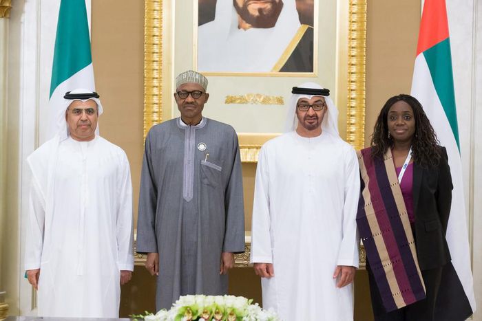 President Buhari with Kemi Adeosun and some members of the Arab league
