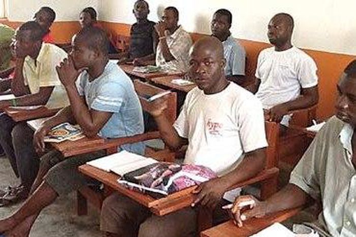 Prison inmates studying