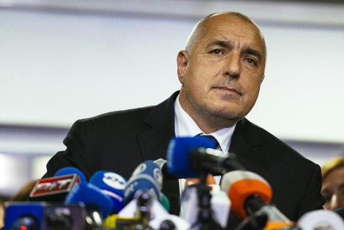 Bulgarian Prime Minister Boyko Borisov announces his resignation in Sofia on November 13, 2016
