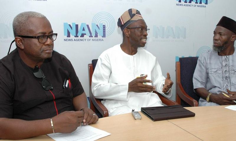 L - R: Mr Tony Nezianya, Managing Editor, Prof. Olanrewaju Fagbohun, Vice Chancellor of the Lagos State University (LASU) and Mr Abdulfatah Babatunde, Deputy Editor-in-Chief during a NAN forum in Lagos.