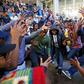 University of Cape Town (UCT) students sing during protests demanding free tertiary education in Cape Town, South Africa, October 3, 2016.
