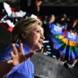 US Democratic presidential nominee Hillary Clinton speaks in Wilton Manors, Florida, on October 30, 2016