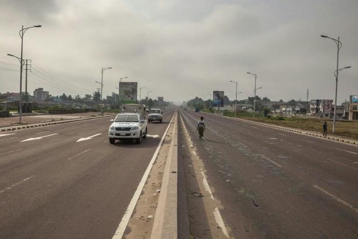 Normally teeming Kinshasa is a shadow of itself, with barely any traffic on the main roads