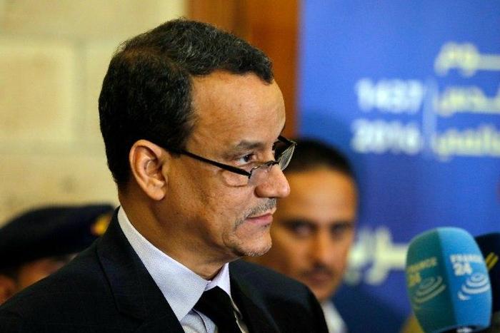The United Nations Special Envoy to Yemen Ismail Ould Cheikh Ahmed pictured at Sanaa international airport on October 25, 2016