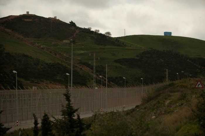 The six-metre tall border fence that divides Morocco and the Spanish enclave of Ceuta