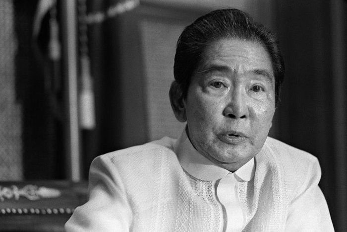 Ferdinand Marcos, who ruled the Philippines for two decades is interviewed by AFP at Malacanang Palace in Manila on March 11, 1985