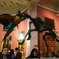 Visitors look at Belgian artist Jan Fabre's work "Fidelity and the repetition of death" during the exhibition "Knight of Despair Warrior of Beauty" at the Hermitage museum