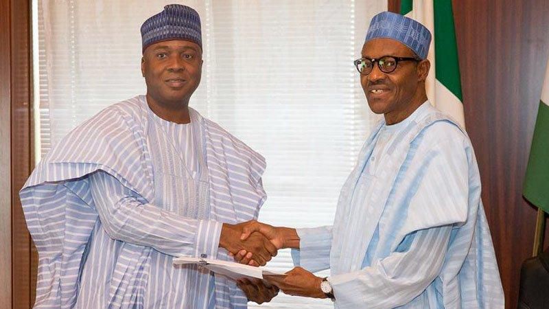 Senate President, Bukola Saraki and President Muhammadu Buhari