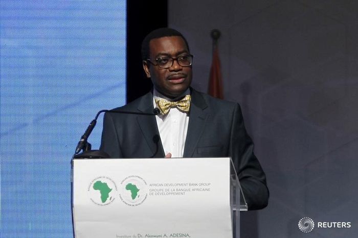 The new president of the African Development Bank (AfDB) Akinwumi Adesina of Nigeria speaks during his investiture ceremony in Abidjan September 1, 2015.