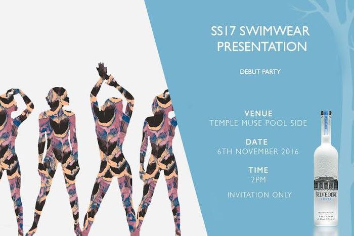 Designer collaborates with Belvedere Vodka to launch SS17 swimwear at Temple Muse