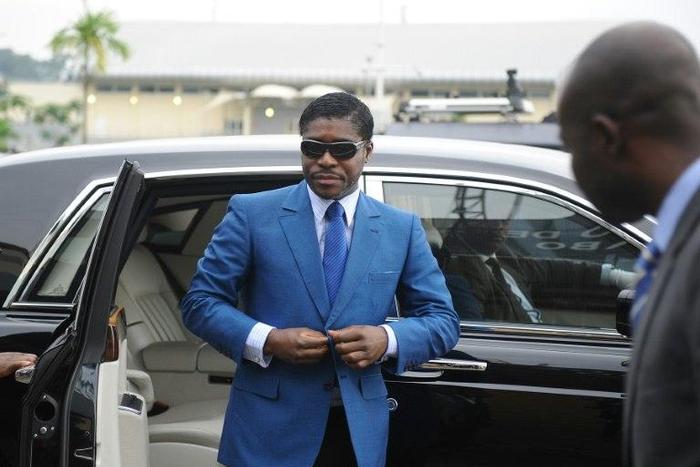 Teodorin Nguema Obiang, the son of Equatorial Guinea's president, arriving at Malabo stadium for ceremonies to celebrate his 41st birthday