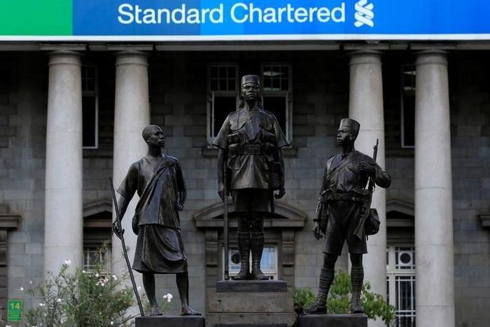 A pre-colonial era monument stands along Kenyatta Avenue in front the Standard Chartered Bank in Kenya's capital Nairobi March 3, 2016.