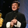 Jackie Chan poses with his Honorary Oscar Award during the 8th Annual Governors Awards in Hollywood, California