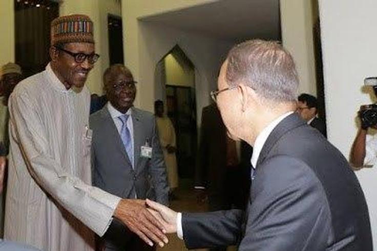 President Muhammadu Buhari hosts UN Secretary-General, Ban Ki-Moon to state dinner on August 24, 2015