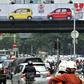 The X-rated clip was seen by motorists as they crawled along the major road in Jakarta