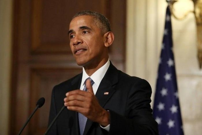 US President Barack Obama holds a press conference in Athens on November 15, 2016