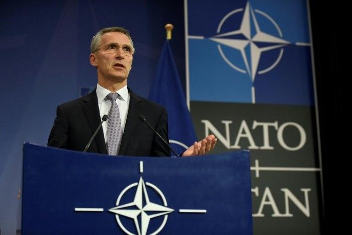 Secretary General Jens Stoltenberg gives a press conference at NATO headquarters in Brussels on December 6, 2016