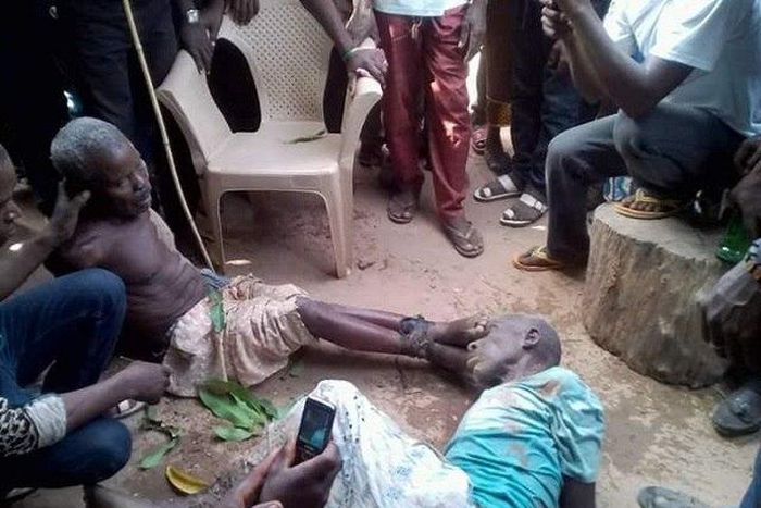 The allegedly wizards tied up like animals