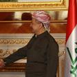 Iraqi Kurdish leader Massud Barzani (R) shakes hands with US Secretary of Defence Ashton Carter ahead of a meeting on October 23, 2016 in Arbil