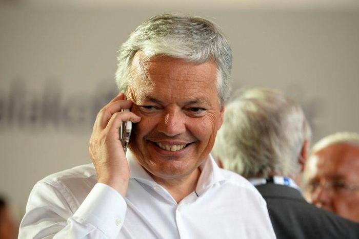 Belgian Vice-Prime Minister and Foreign Minister Didier Reynders speaks on the first day of the Medef's summer university in Jouy-en-Josas, near Paris