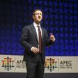 Facebook CEO and chairman Mark Zuckerberg speaking during a session of the APEC CEO Summit, part of the broader Asia-Pacific Economic Cooperation (APEC) Summit in Lima