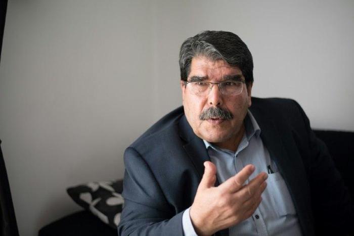 Salih Muslim, leader of the Syrian Kurdish Democratic Union Party (PYD), speaks during an interview in Marseille, southern France, on December 1, 2013