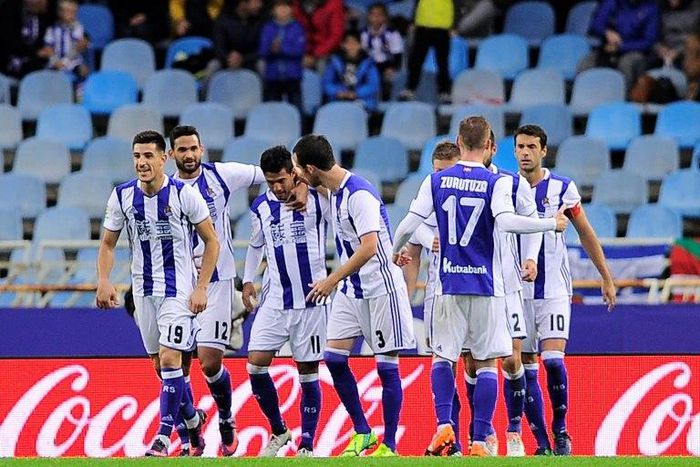 Real Sociedad boss Eusebio, whose players are seen November 5, 2016, said "We are in great form and confidence is high" after the team's fourth straight La Liga win November 20, 2016