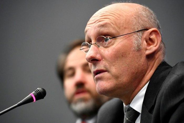 Newly elected France rugby chief Bernard Laporte (R) said non-French players would no longer be selected for the national team