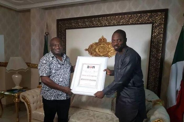 Gov Ikpeazu with BON producer, Seun Oloketuyi