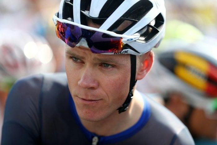 Britain's Christopher Froome awaits the start of the Men's Road cycling race in the Rio 2016 Olympic Games in Rio de Janeiro on August 6, 2016