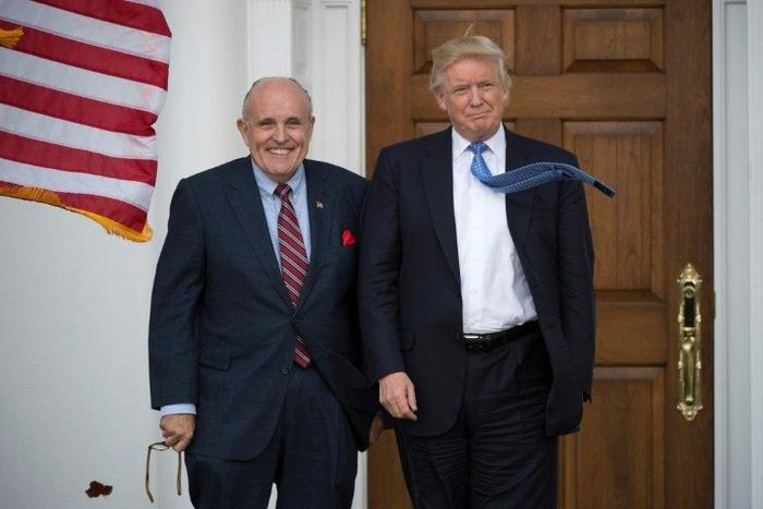 President-elect Donald Trump has confirmed that former New York City Mayor Rudy Giuliani (L) will not be joining his cabinet