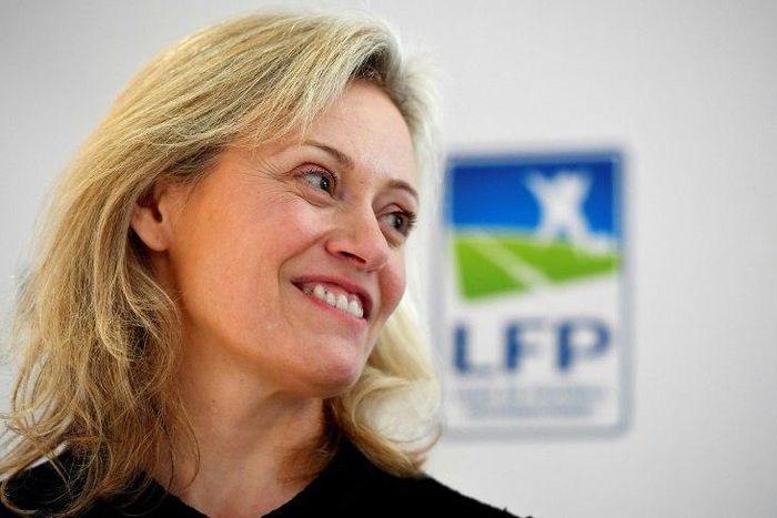 New president of the French Professionnal Football League Nathalie Boy De La Tour looks on during a press conference in Paris on November 11, 2016