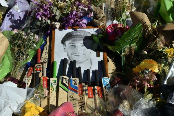 Batsman Phillip Hughes died after being struck on the neck by a short-pitched delivery, or bouncer, during an Australian domestic match in 2014