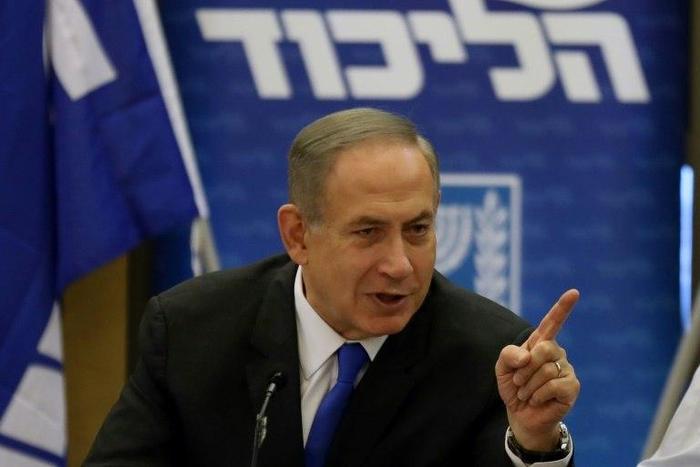 Israeli Prime Minister Benjamin Netanyahu during a Likud faction meeting at the Knesset (Israel's Parliament) in Jerusalem on January 2, 2017