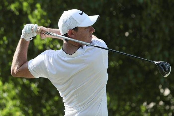 Rory McIlroy hits a tee shot during the DP World Tour Championship in Dubai, on November 17, 2016