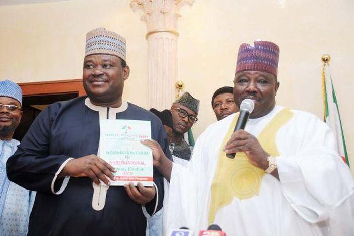 Jimoh Ibrahim collects Ondo governorship form from factional PDP Chairman, Ali Modu Sheriff