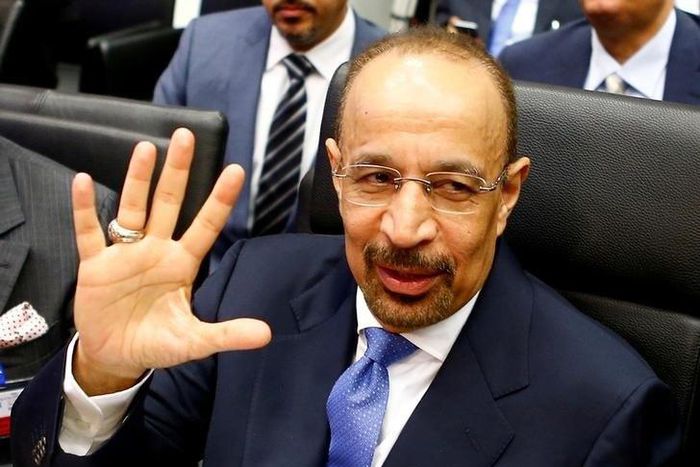 Saudi Arabia's Energy Minister Khalid al-Falih talks to journalists before a meeting of OPEC oil ministers in Vienna, Austria, June 2, 2016.