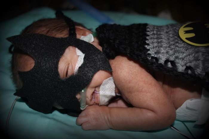 Premature babies channel superheroes for Halloween