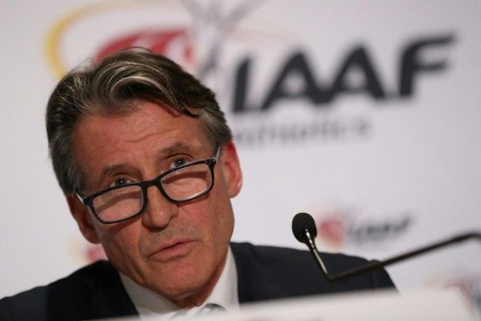 International Association of Athletics Federations (IAAF) chief Sebastian Coe speaks to the media during a IAAF council meeting in Monaco, on December 1, 2016