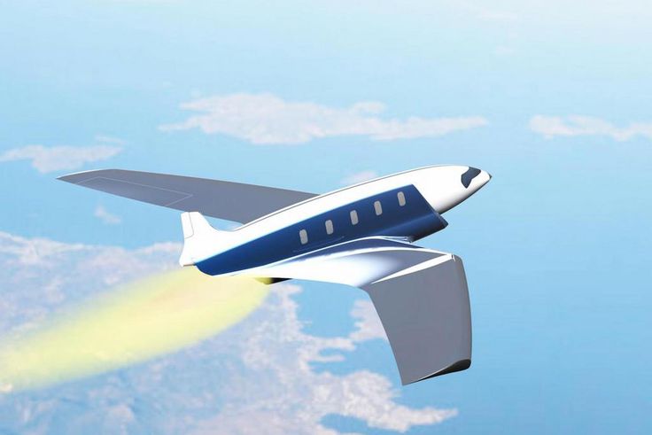 The futuristic aircraft was designed by Charles Bombardier.