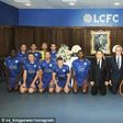 Ahmed Musa with Leicester City players and owner