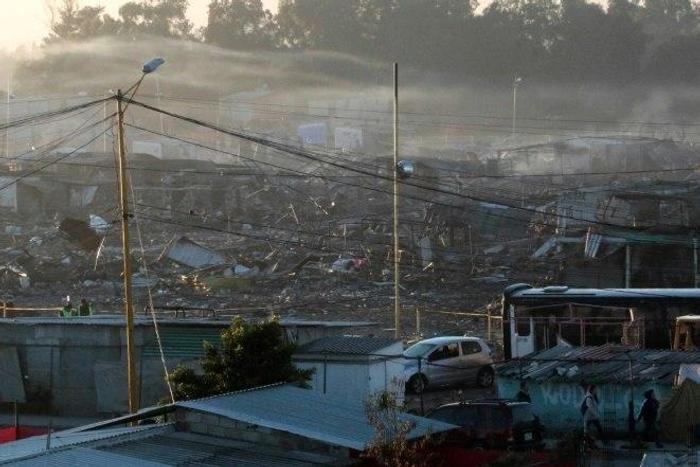 Mexico's biggest fireworks market in Tultepec after a massive explosion killed at least 35 people and injured at least 60, some of whom remain in critical condition