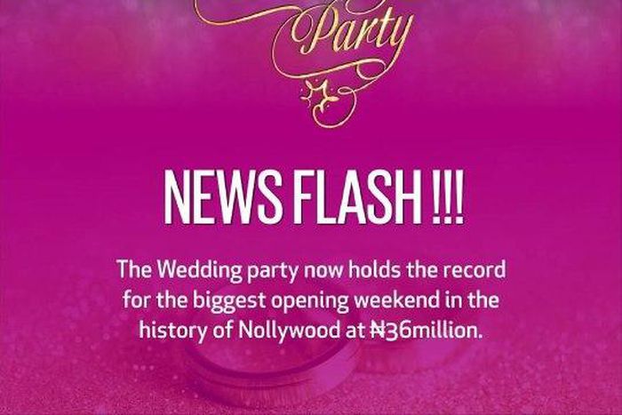 'The Wedding Party' debuts at cinemas all over nigeria and breaks box-office records with sold out showings!
