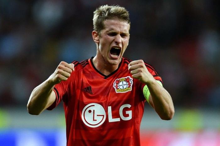 Leverkusen's midfielder Lars Bender is out with a bruised heel from Saturday's 2-1 comeback win at Wolfsburg in the Bundesliga