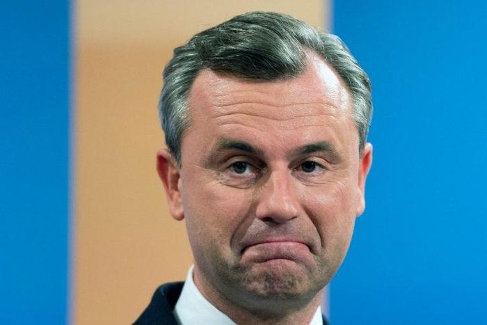 Austrian far-right candidate Norbert Hofer attends a post-election TV show in Vienna on December 4, 2016